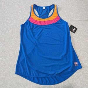 Fila Sport Womens TRU-DRY Racerback Tank Top Blue Pink Orange Mesh Small NWT